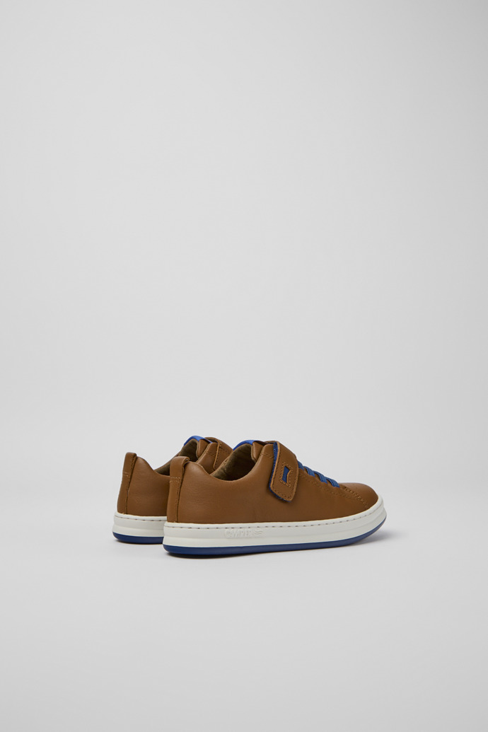 Back view of Runner Brown leather sneakers for kids