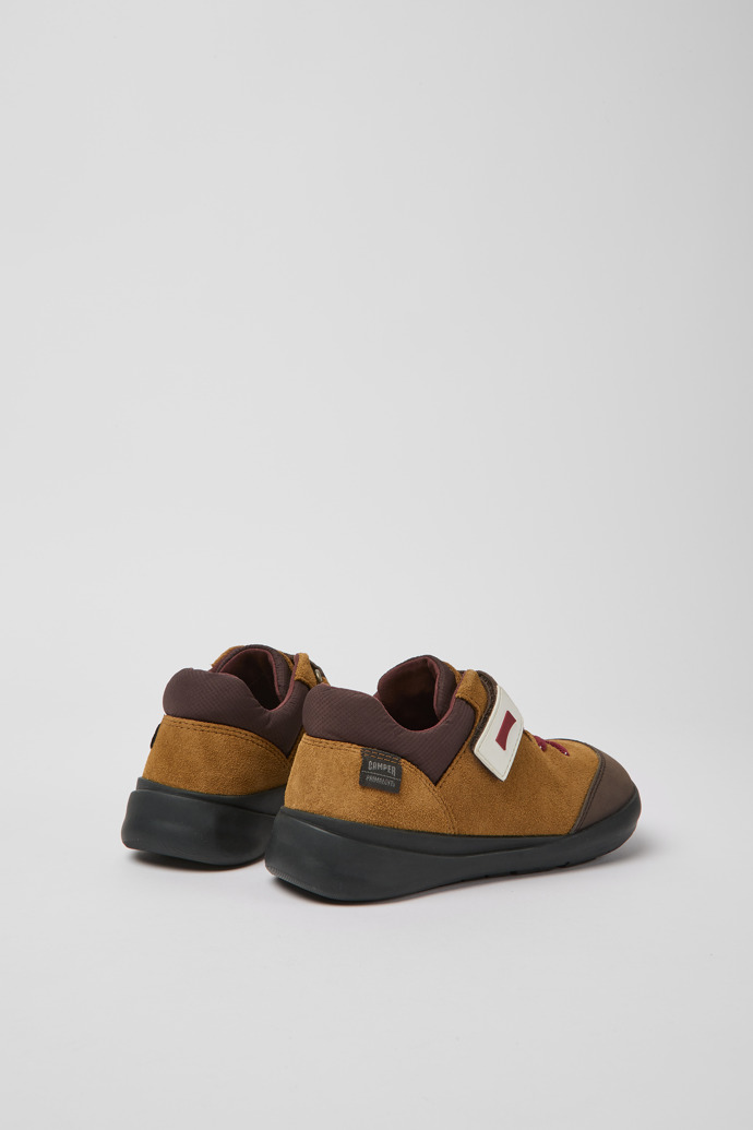 Back view of Ergo Brown textile and nubuck sneakers