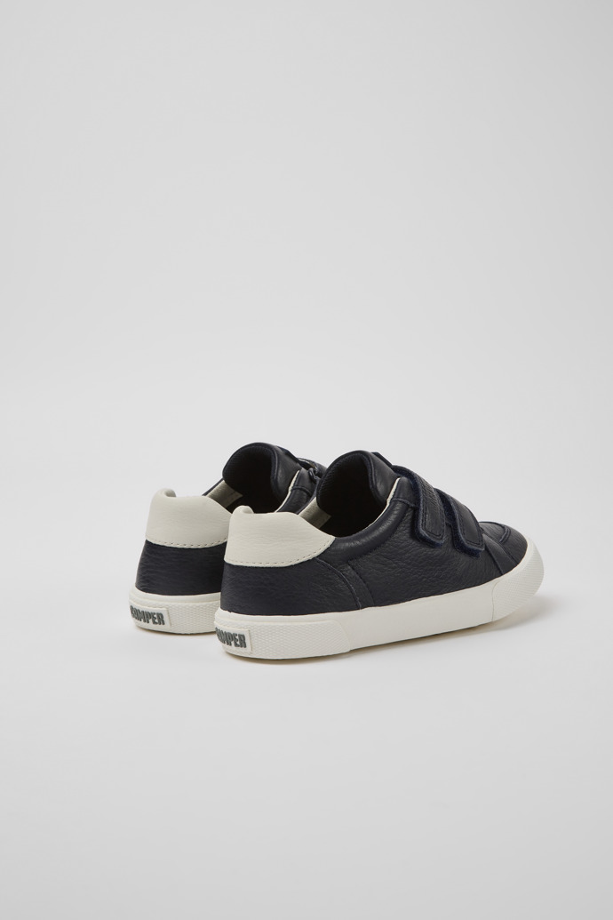 Back view of Pursuit Dark blue and white sneakers for kids
