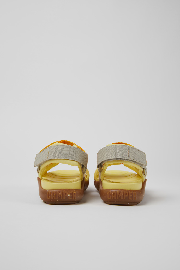 Back view of Wous Multicolored textile sandals for kids
