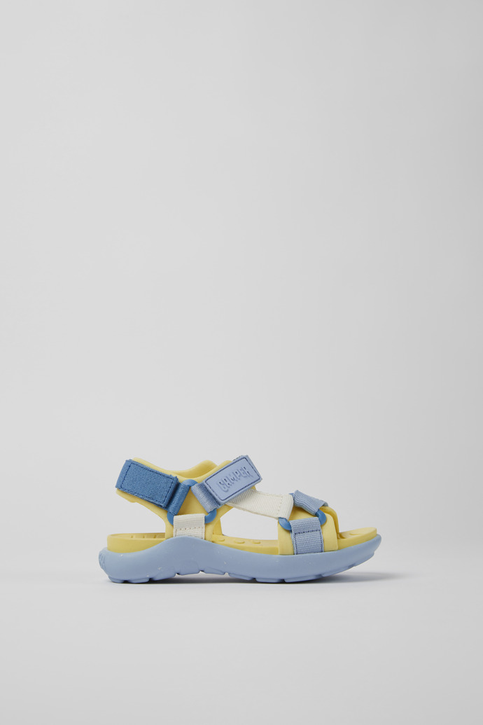 Side view of Wous Multicolored textile sandals for kids