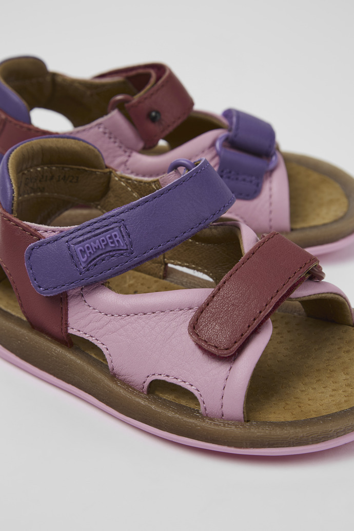 Close-up view of Twins Multicolored Leather 2-Strap Sandal