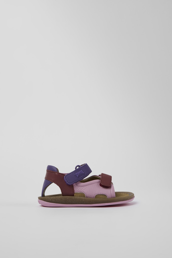 Side view of Twins Multicolored Leather 2-Strap Sandal