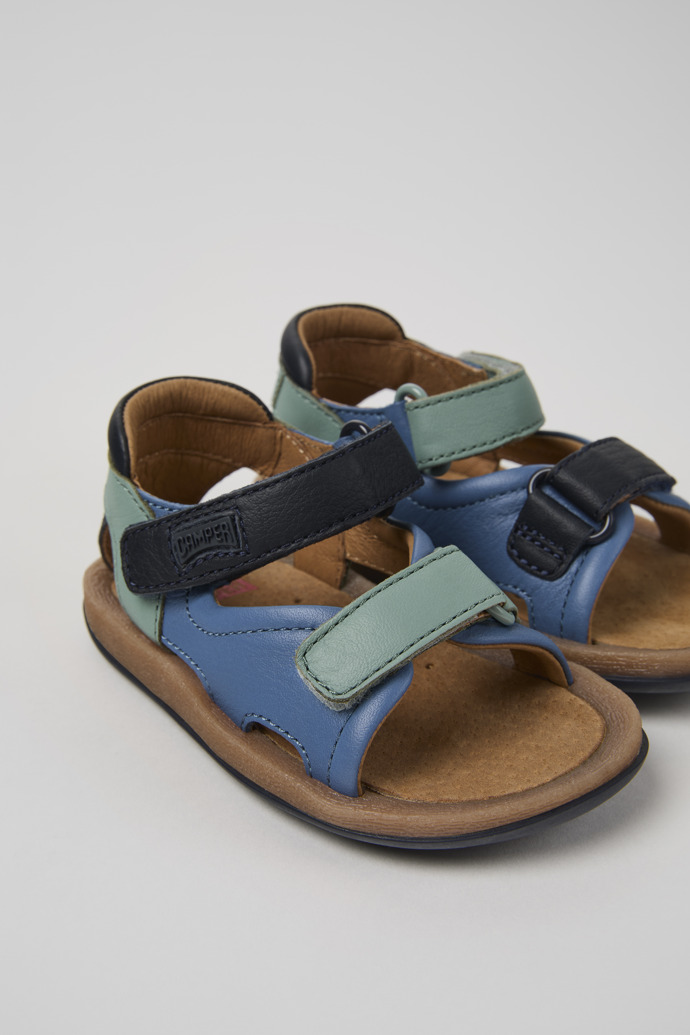 Close-up view of Twins Multicolor Leather Sandals for Kids.