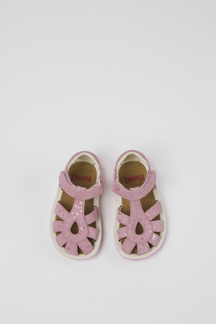 Bicho Rosafarbene Sandalen aus Nubukleder