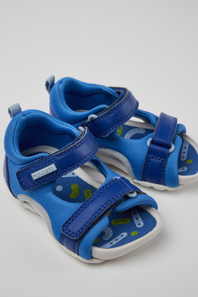 Close-up view of Ous Blue sandals for kids