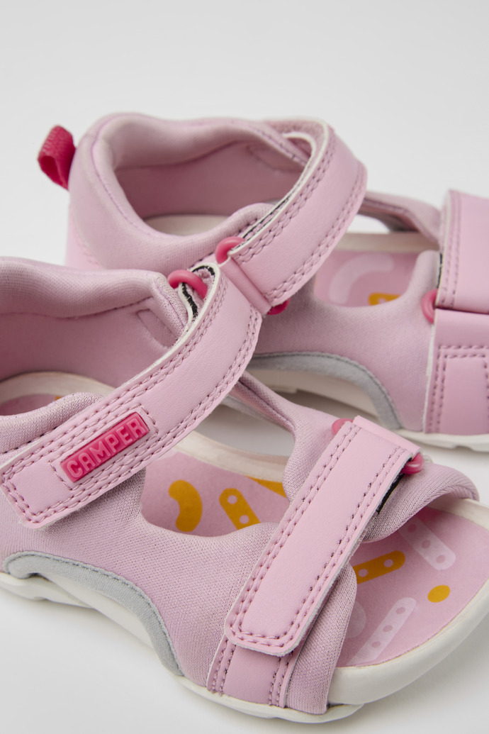 Close-up view of Ous Pink sandals for girls