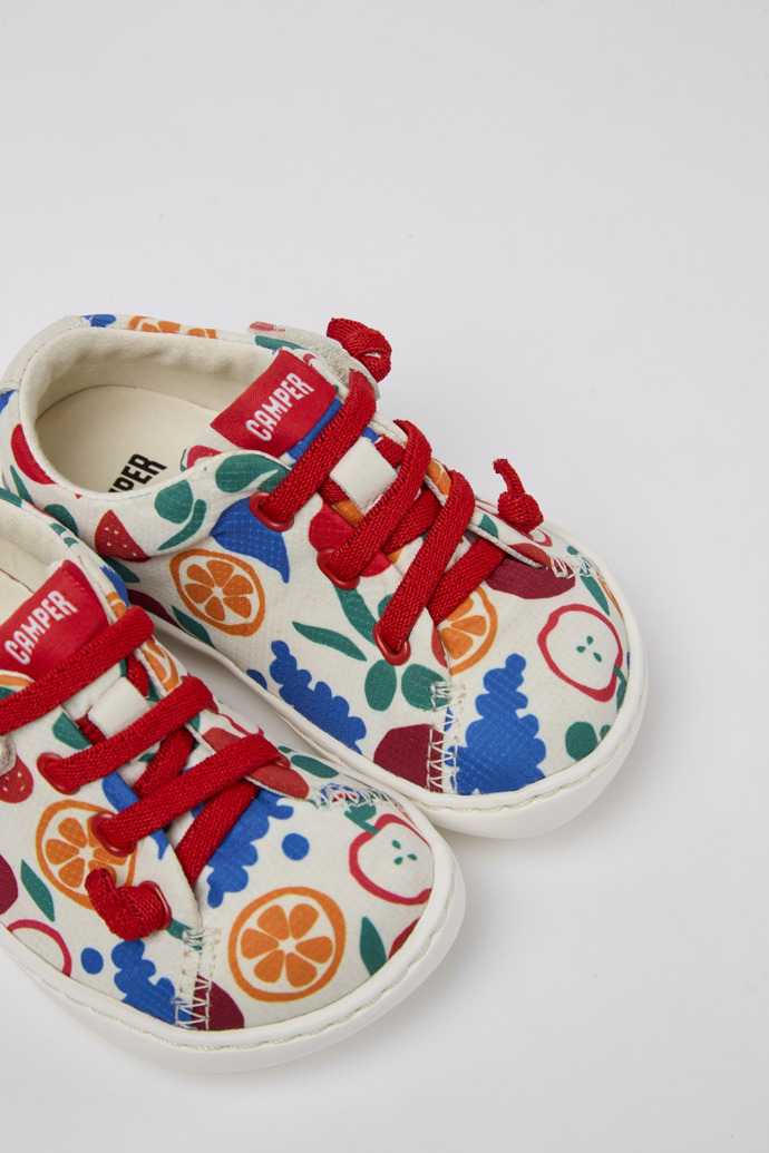 Close-up view of Peu Multicolored recycled PET shoes for kids