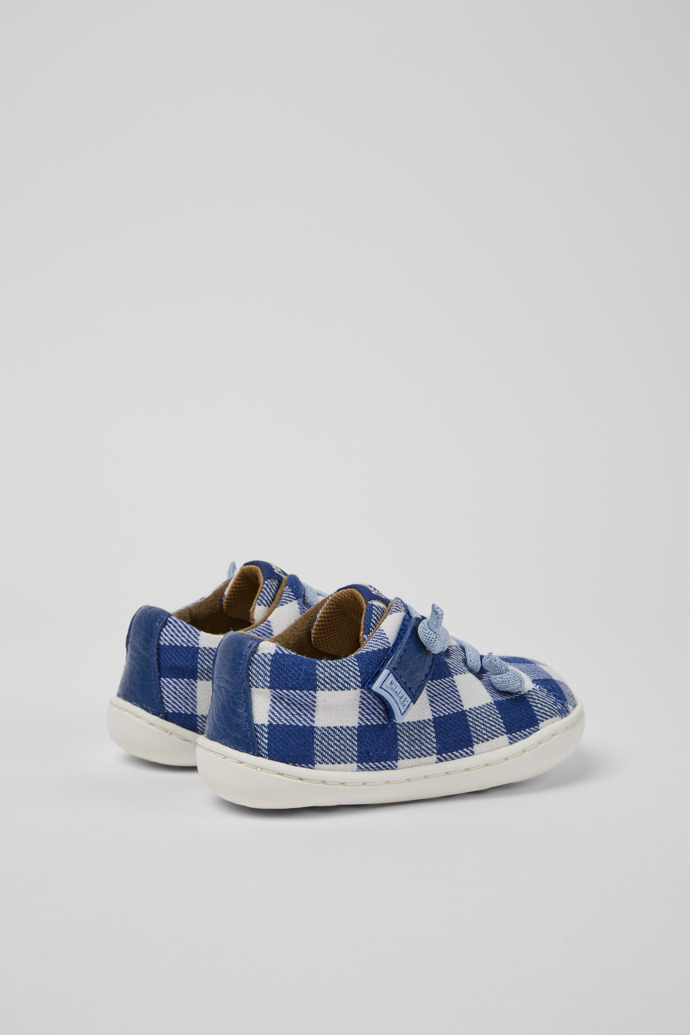 Back view of Peu Blue and white shoes for kids