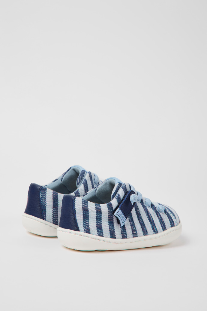 Back view of Peu Blue recycled cotton shoes for kids