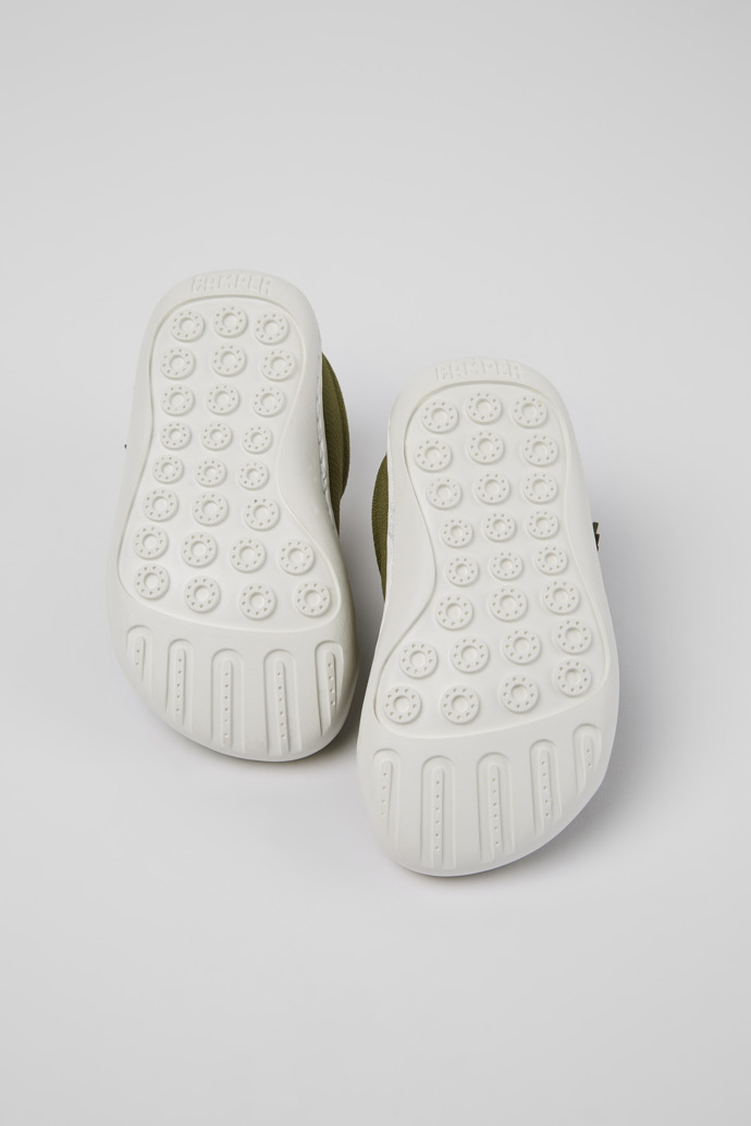 The soles of Peu Green Textile/Leather Basket