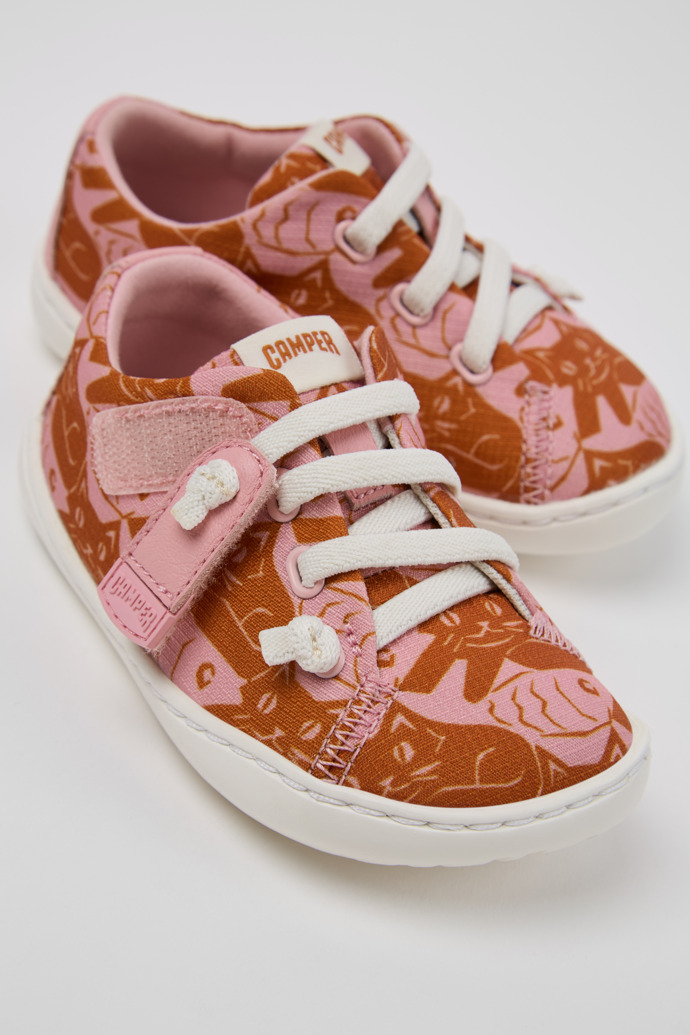 Close-up view of Peu Multicolor Recycled PET and Leather Shoes for Kids.