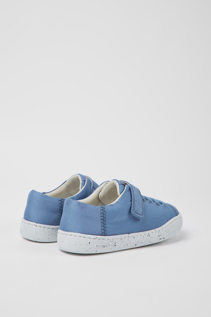 Back view of Peu Touring Blue textile shoes for kids