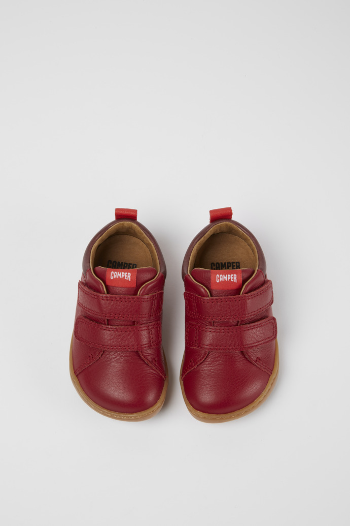 Overhead view of Peu Red leather sneakers