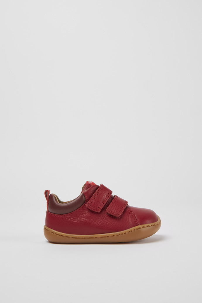 Side view of Peu Red leather sneakers