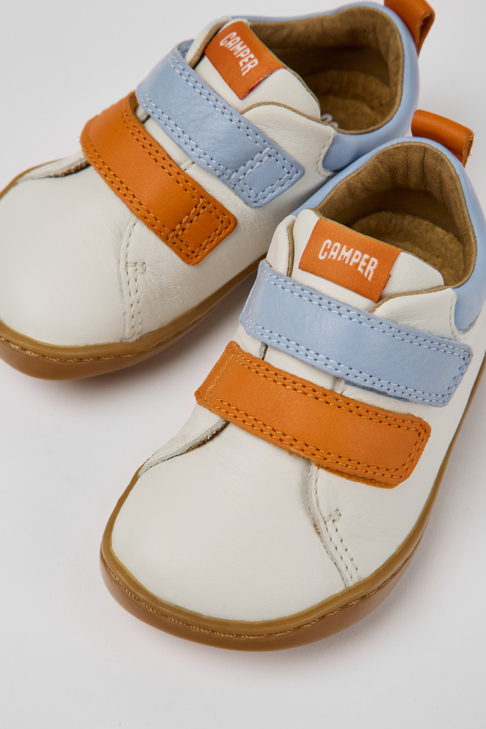 Close-up view of Peu Multicolored leather shoes for kids