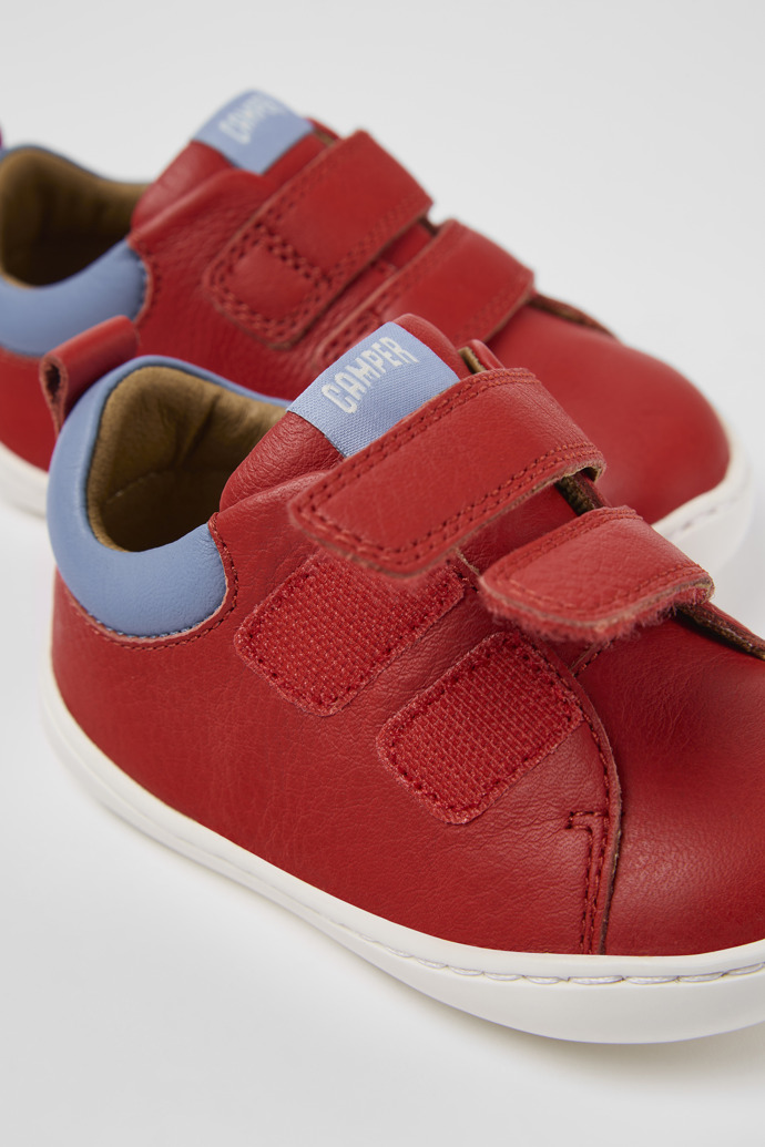 Close-up view of Peu Red Leather Sneaker