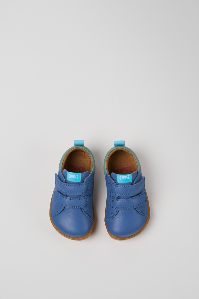 Overhead view of Peu Multicolor Leather Sneakers for Kids.