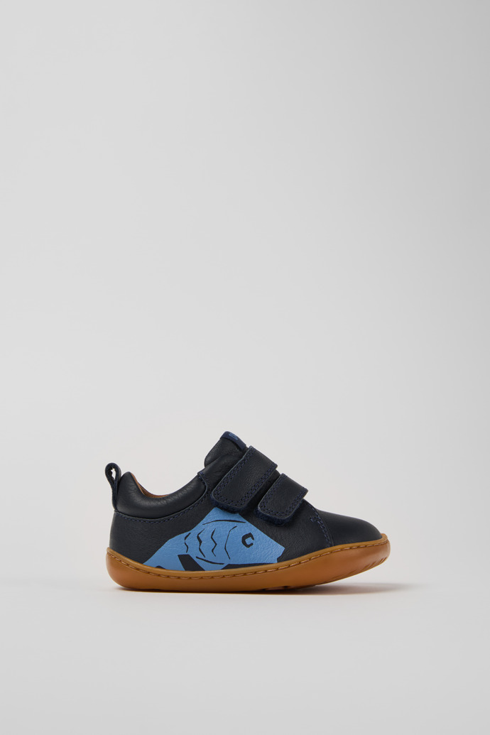 Twins Sneaker infantil de pell de color blau.