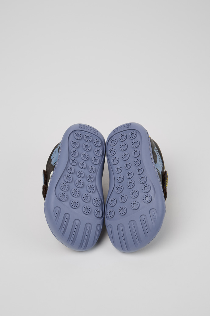 The soles of Twins Multicolor Leather Sneakers for Kids.