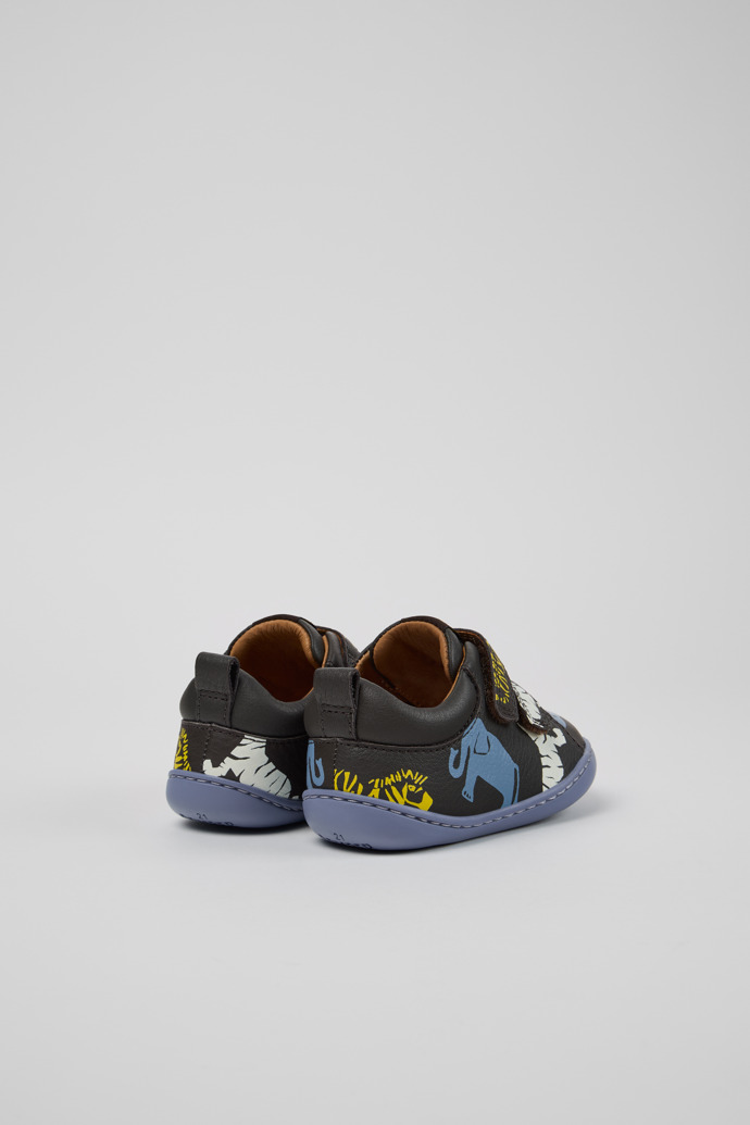 Back view of Twins Multicolor Leather Sneakers for Kids.