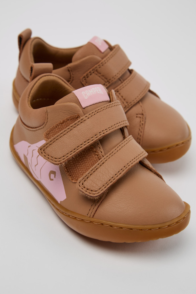 Close-up view of Twins Multicolor Leather Sneakers for Kids.