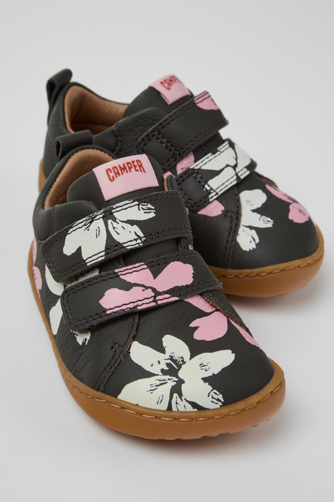 Close-up view of Twins Multicolor Leather Sneakers for Kids.