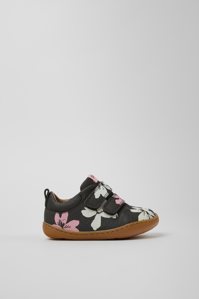 Side view of Twins Multicolor Leather Sneakers for Kids.