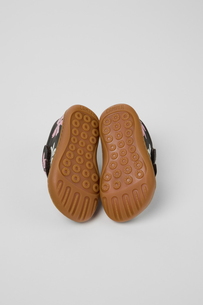 The soles of Twins Multicolor Leather Sneakers for Kids.