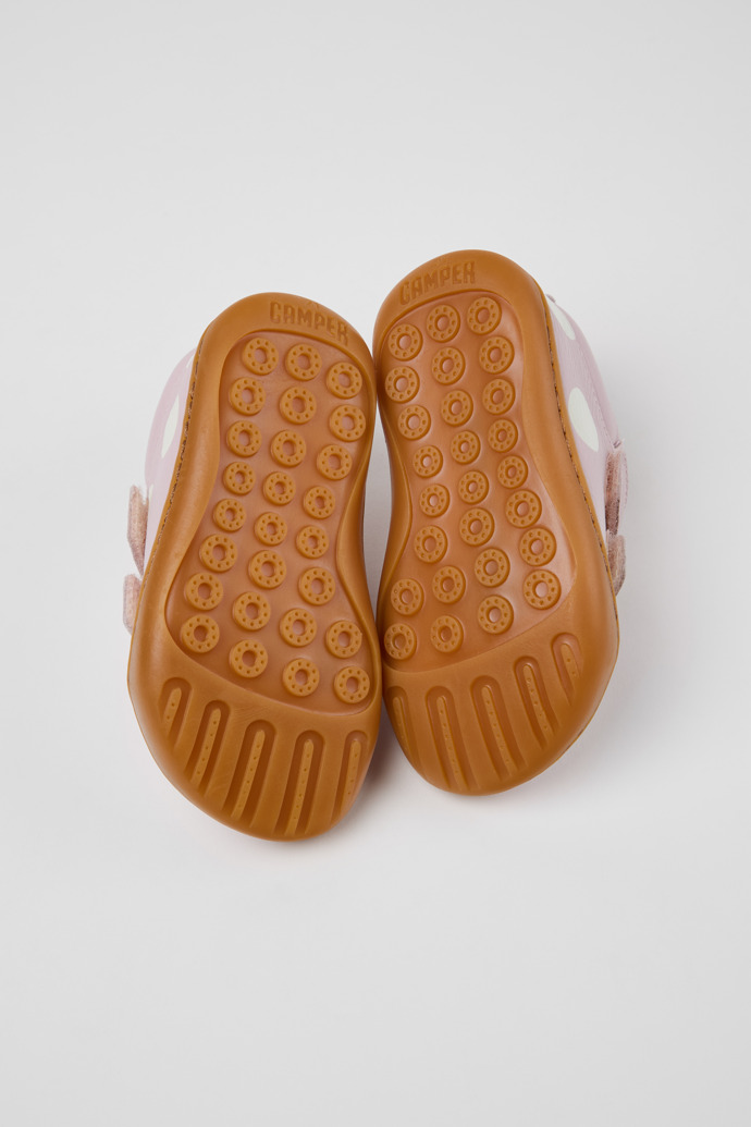 Twins Sneakers de piel rosa para niños.