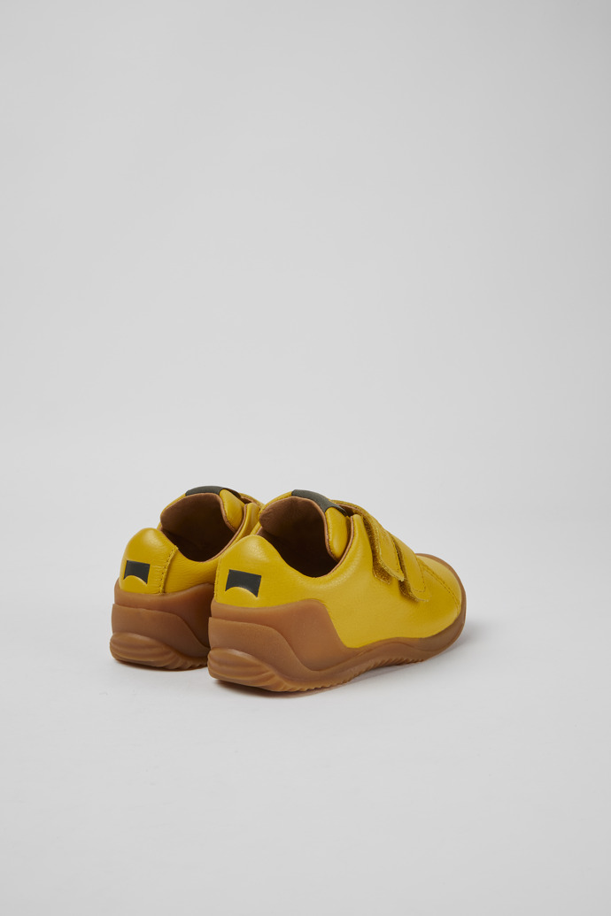 Back view of Dadda Yellow leather sneakers
