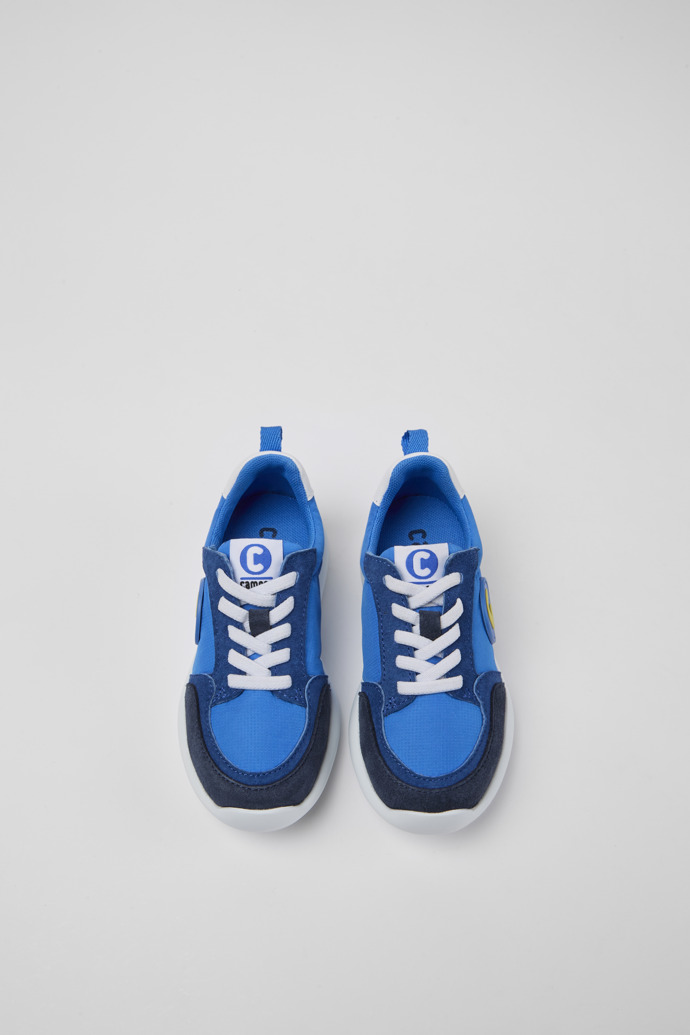 Overhead view of Driftie Blue sneakers for kids