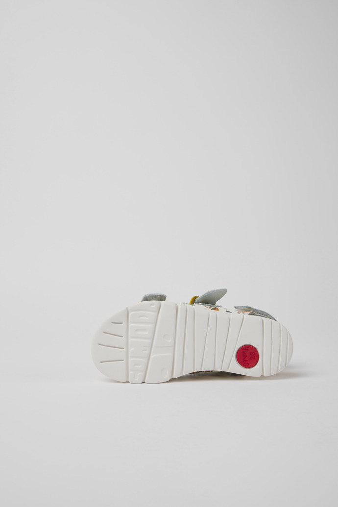The soles of Oruga Multicolored leather sandals for kids