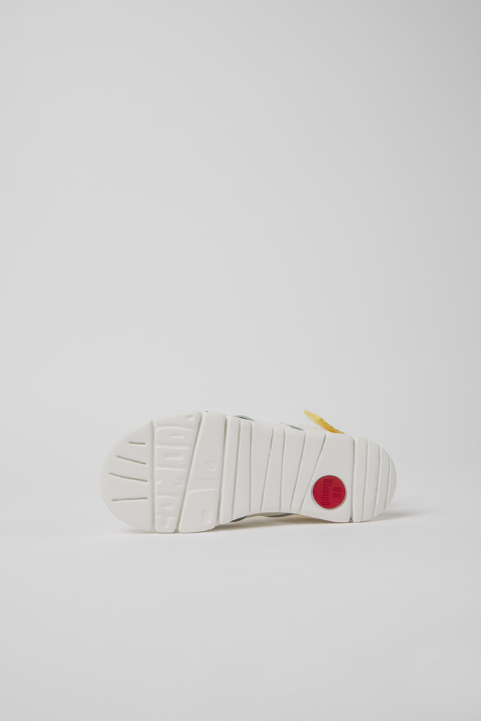 The soles of Oruga White leather and textile sandals for kids