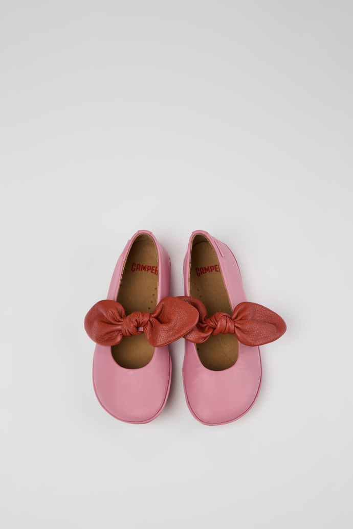 Overhead view of Right Pink and red ballerinas for kids