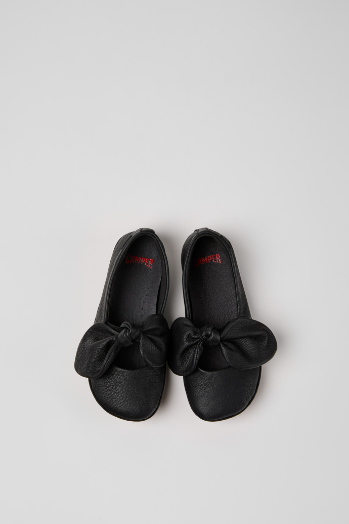 Right Nina Ballerine nere in pelle per bambine.