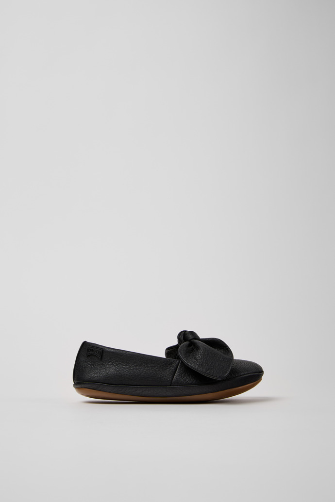 Right Nina Ballerine nere in pelle per bambine.
