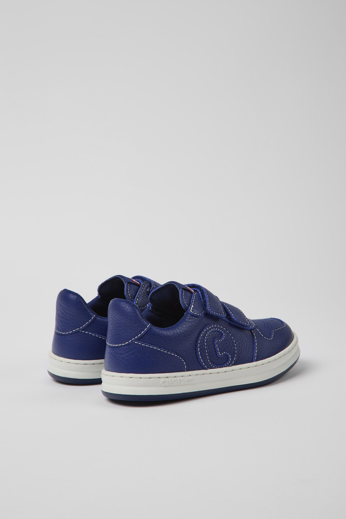 Back view of Runner Blue leather sneakers
