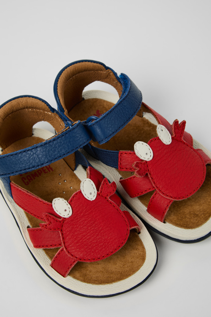 Close-up view of Twins Multicolor Leather Sandals for kids.