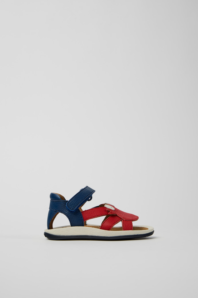 Side view of Twins Multicolor Leather Sandals for kids.