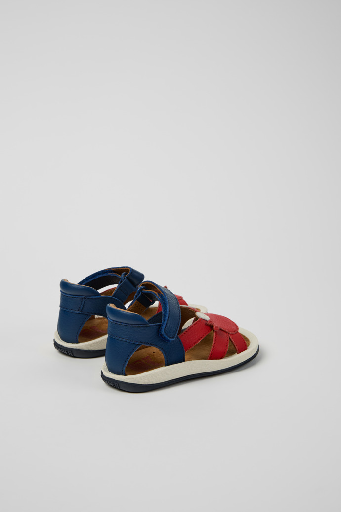 Back view of Twins Multicolor Leather Sandals for kids.