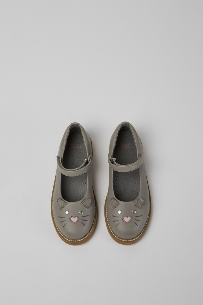 Twins Ballerines en cuir gris