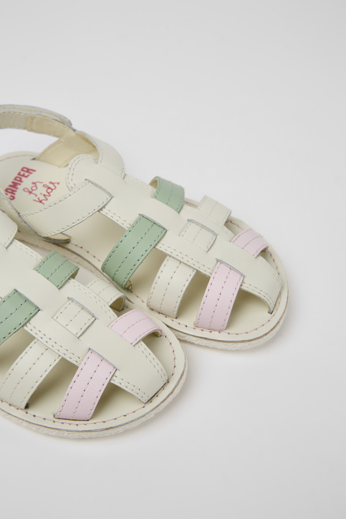 Close-up view of Miko Multicolored leather sandals for girls