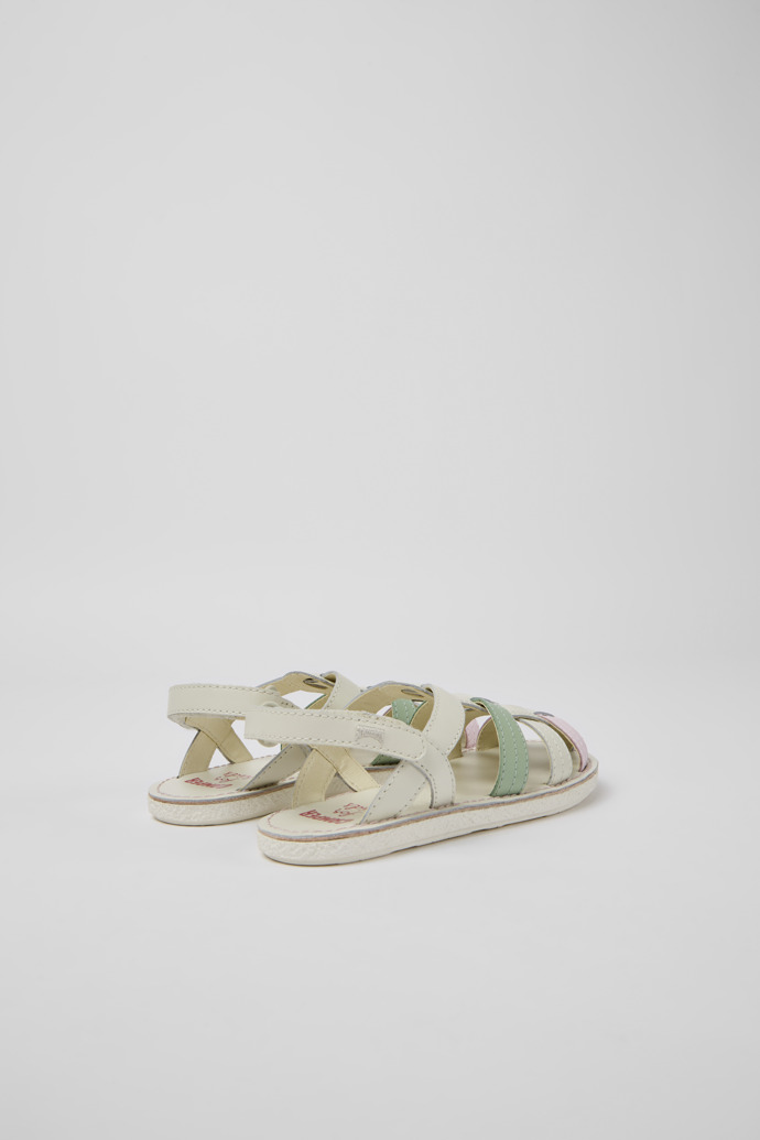 Back view of Miko Multicolored leather sandals for girls