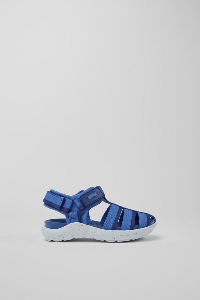 Side view of Wous Blue sandals for kids