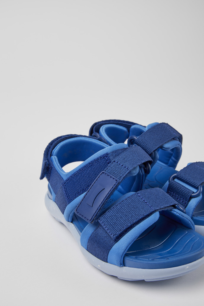 Close-up view of Wous Blue sandals for kids