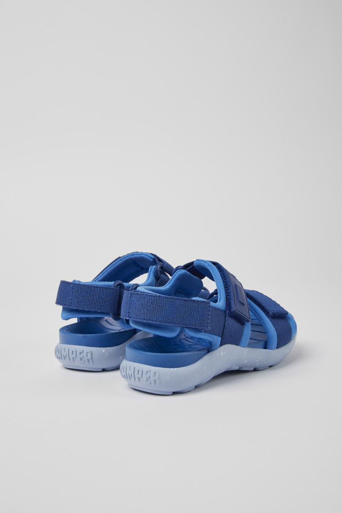 Back view of Wous Blue sandals for kids