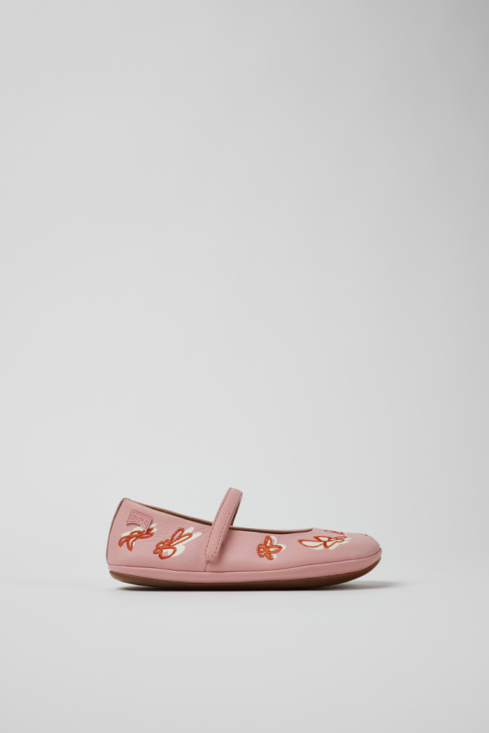 Side view of Twins Multicolor Leather Ballerina for Kids.