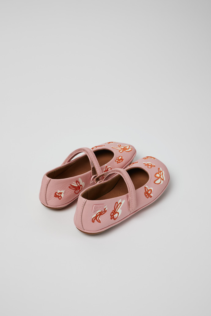 Back view of Twins Multicolor Leather Ballerina for Kids.