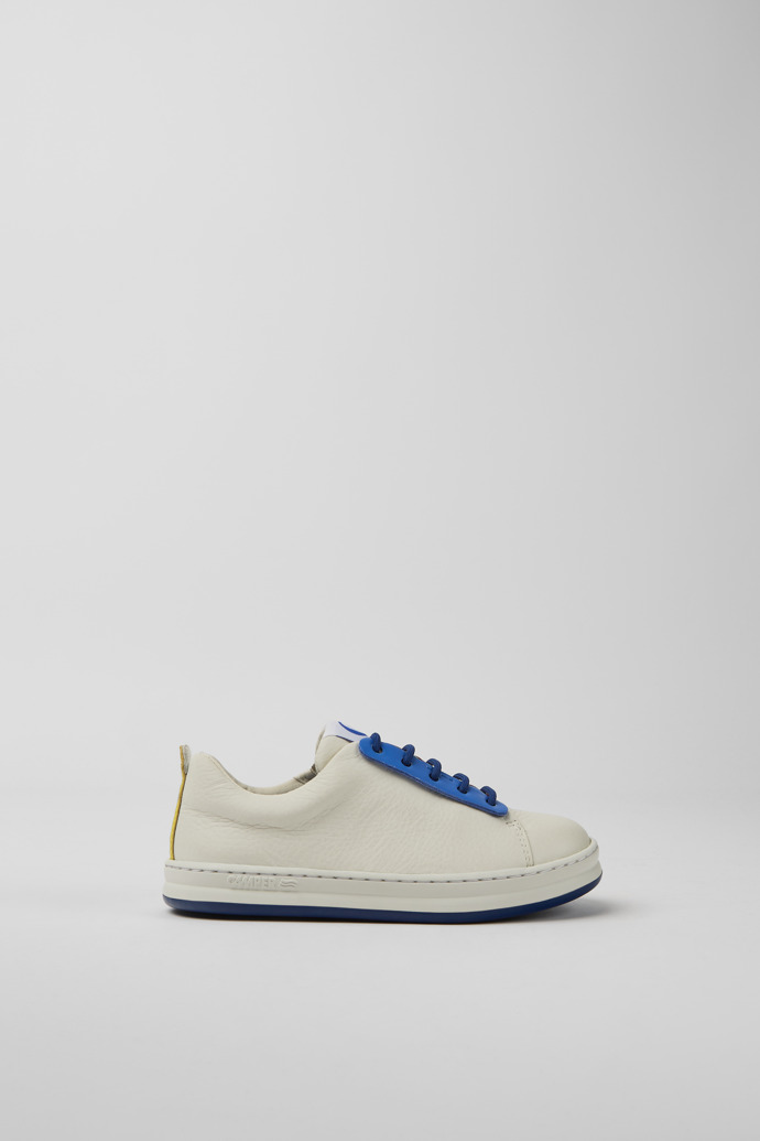 Side view of Twins White leather sneakers for kids